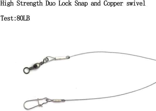 Fishing Rig, Stainless Steel Wire Fishing Hook Rigs, 3 Packs, Hook Size #6 to #16, Silver