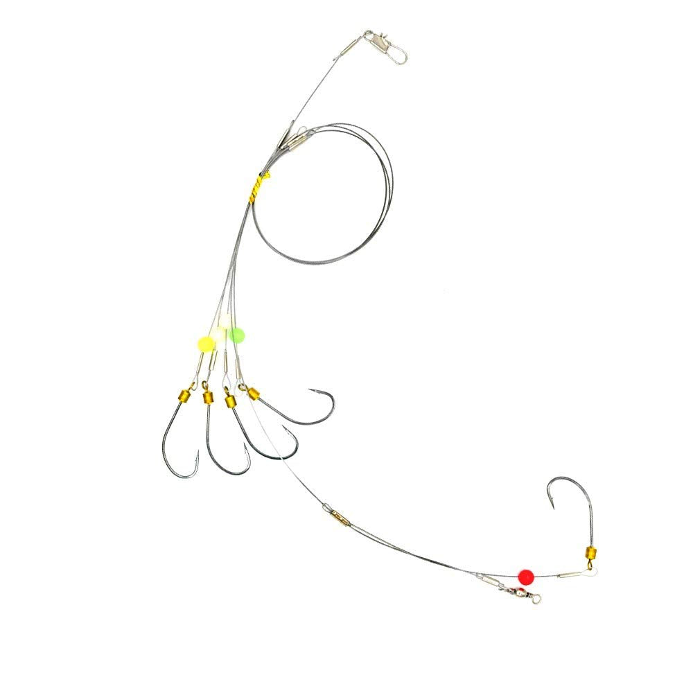 High Strength Steel Wire Leader Rigs with Hooks Swivels Snap Connect,Saltwater Fishing Assecories Steel Wire Leader with Nylon-Coating
