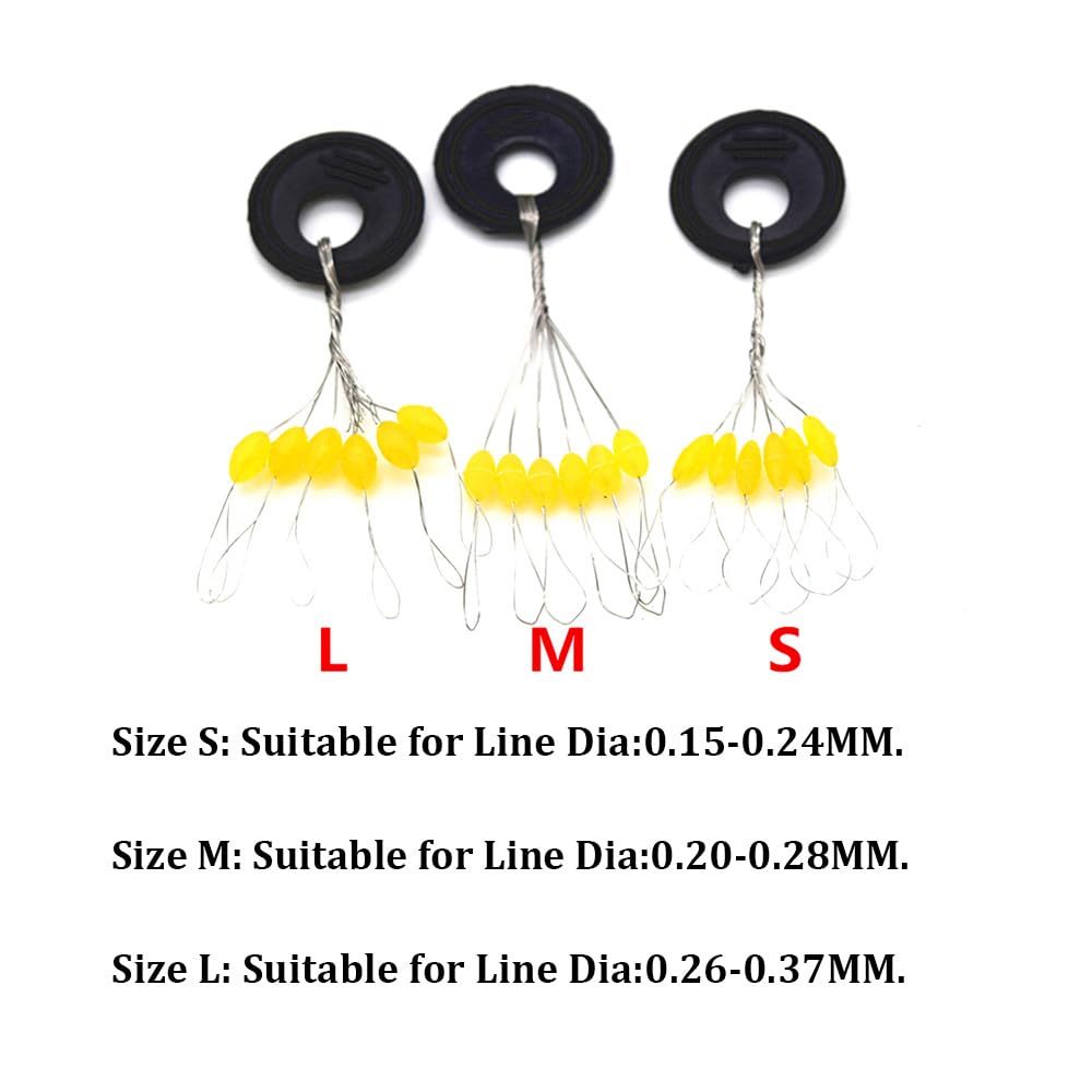 6-in-1 Fishing Bobber Stopper 100pcs Soft Silicone Float Stops