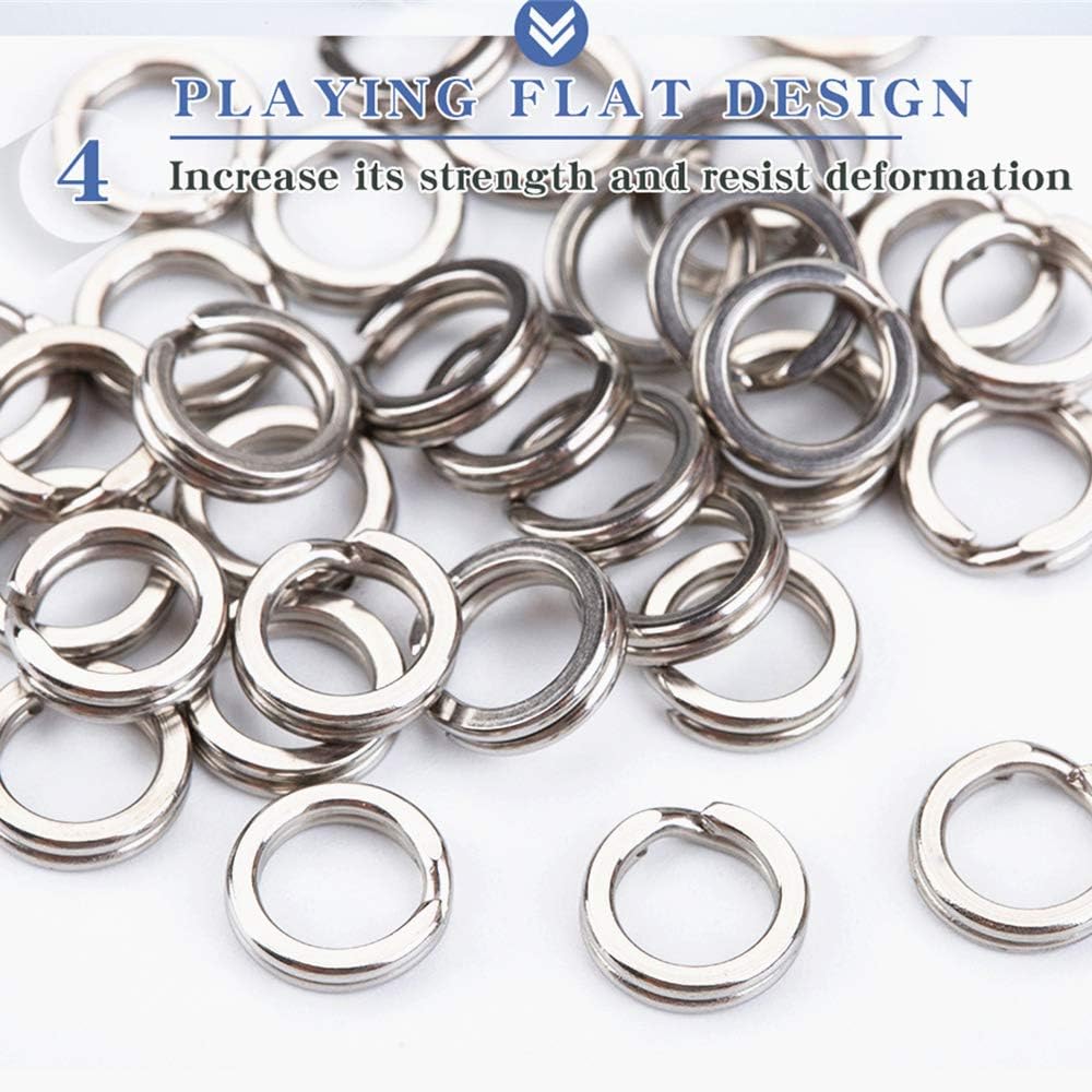 Fishing Swivel Fishing Split Rings High Strength Heavy Duty Fishing Lures Ring Chain Connector Fishing Lure Tackle Set