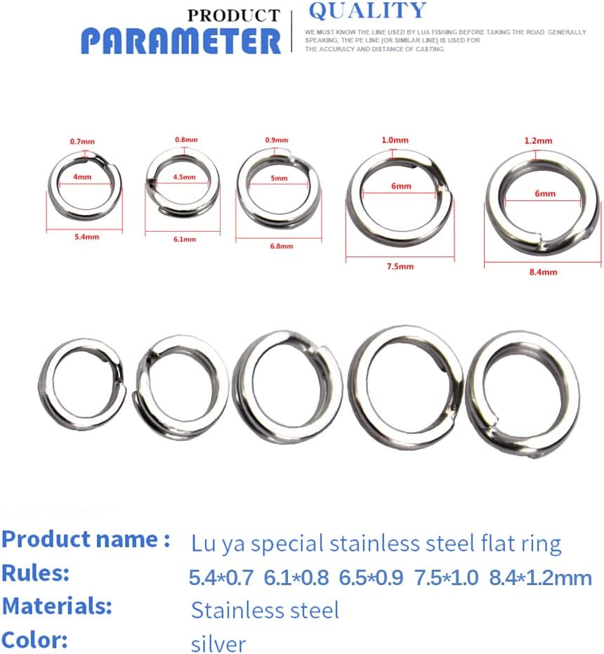 Fishing Swivel Fishing Split Rings High Strength Heavy Duty Fishing Lures Ring Chain Connector Fishing Lure Tackle Set