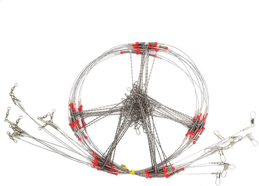 Senyu Wire Trace Leader Rig Stainless Steel 1-5 Arms Fishing Rigs with Snap,High-Strength Fishing Leaders Saltwater-Perch Rigs for Fishing