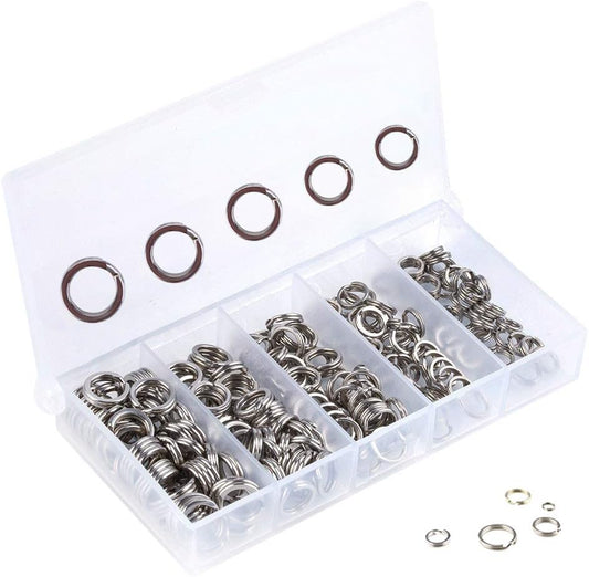 Fishing Swivel Fishing Split Rings High Strength Heavy Duty Fishing Lures Ring Chain Connector Fishing Lure Tackle Set