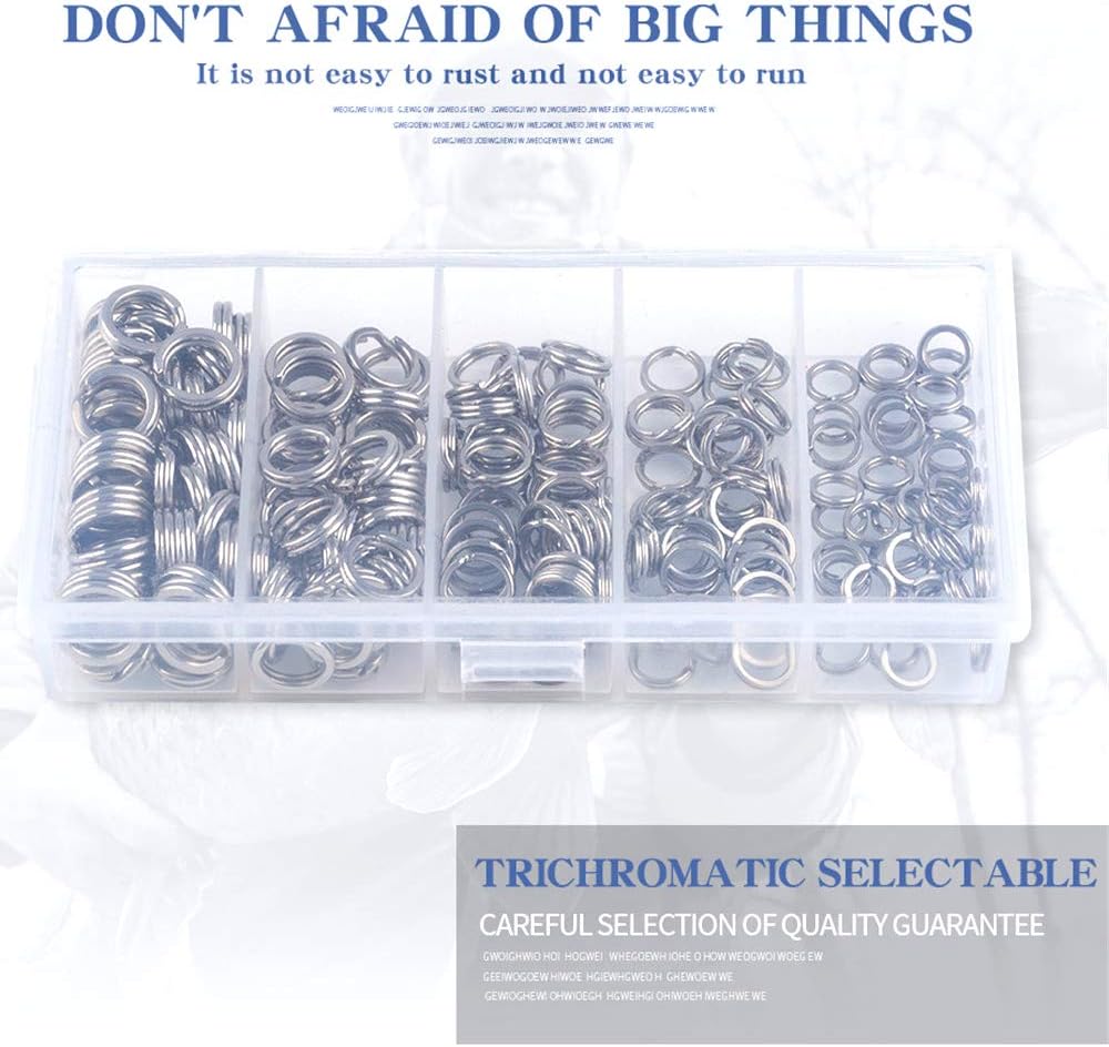 Fishing Swivel Fishing Split Rings High Strength Heavy Duty Fishing Lures Ring Chain Connector Fishing Lure Tackle Set