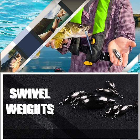 AMYSPORTS Drop Shot Fishing Sinkers Tackle Casting Swivel Fishing Weight Sinker Bullet Fishing Sinker Saltwater Removable Freshwater