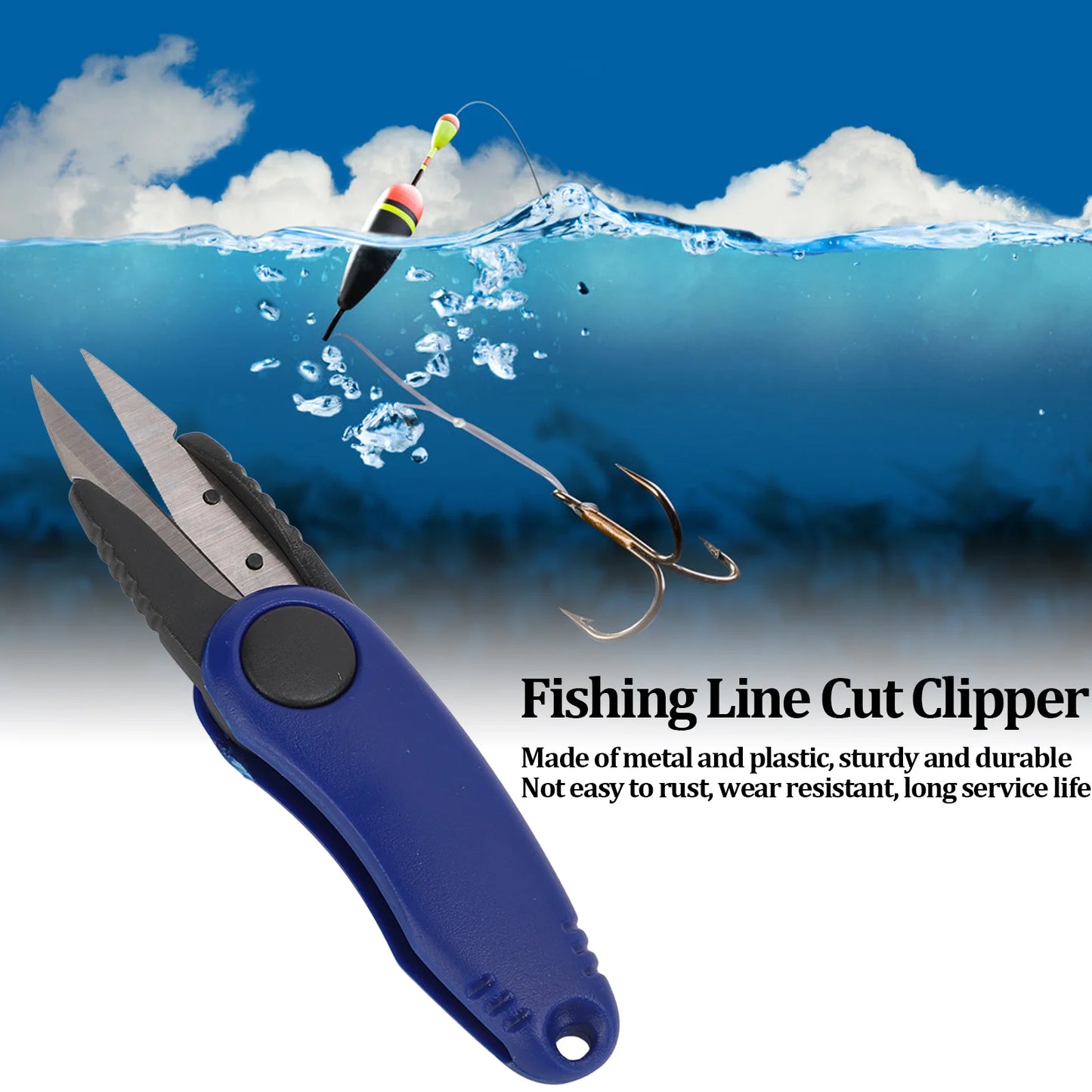 Shrimp Shaped Fishing Line Scissor Fishing Tackle Fold Scissor Fishing Line Cut ClipperBlue