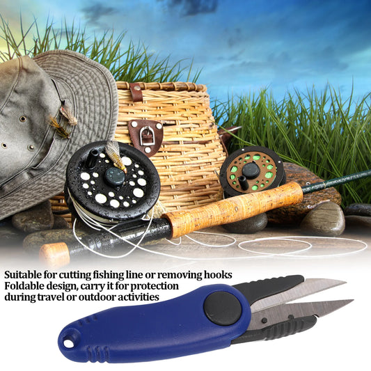 Shrimp Shaped Fishing Line Scissor Fishing Tackle Fold Scissor Fishing Line Cut ClipperBlue