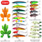 22pcs 58pcs 102pcs Fishing Lure Kits Multi-functional Set Topwater Floating Swimming Lures, Equipped With High Pitch Hook Soft Frogs, Used For Bass Fishing.