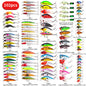 22pcs 58pcs 102pcs Fishing Lure Kits Multi-functional Set Topwater Floating Swimming Lures, Equipped With High Pitch Hook Soft Frogs, Used For Bass Fishing.