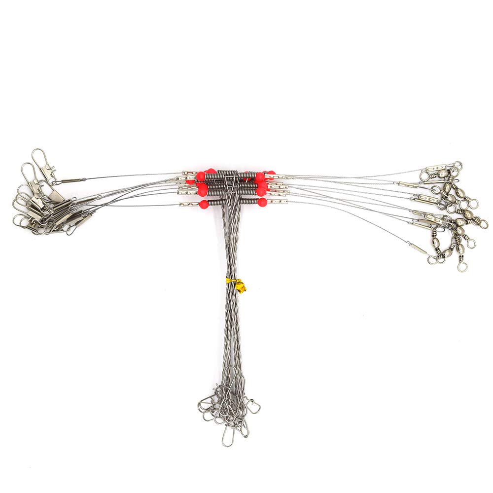 Senyu Wire Trace Leader Rig Stainless Steel 1-5 Arms Fishing Rigs with Snap,High-Strength Fishing Leaders Saltwater-Perch Rigs for Fishing