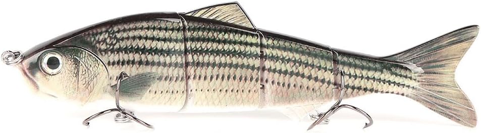 10in Multi Jointed Swimbait Fishing Lures Bait,4 Segment Big Giant Sinking Fishing Bass Lures,Crankbaits Swimbaits with Treble Hook