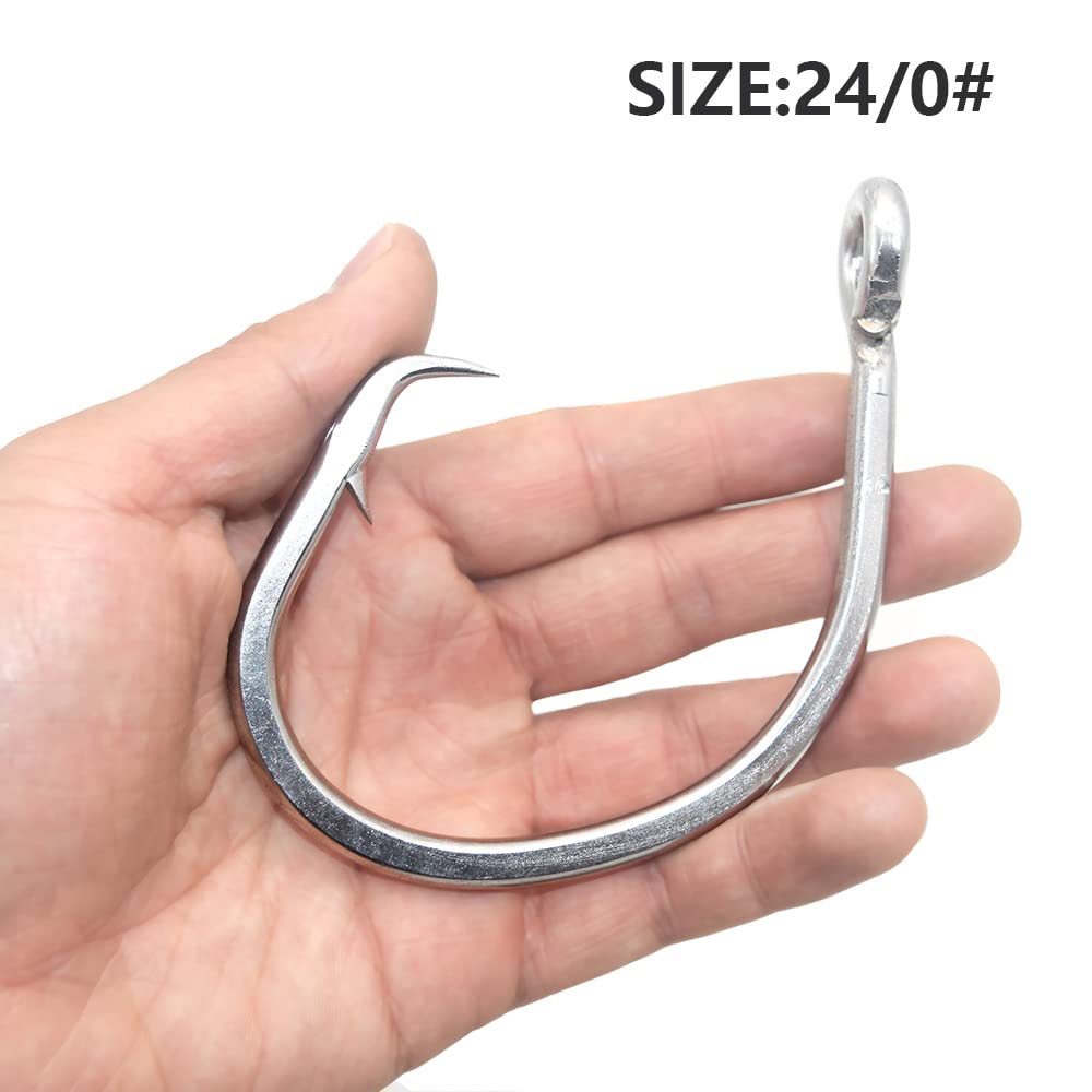 Super Giant Circle Hooks 24/0-28/0 Forged In-Line Shark Swordfish