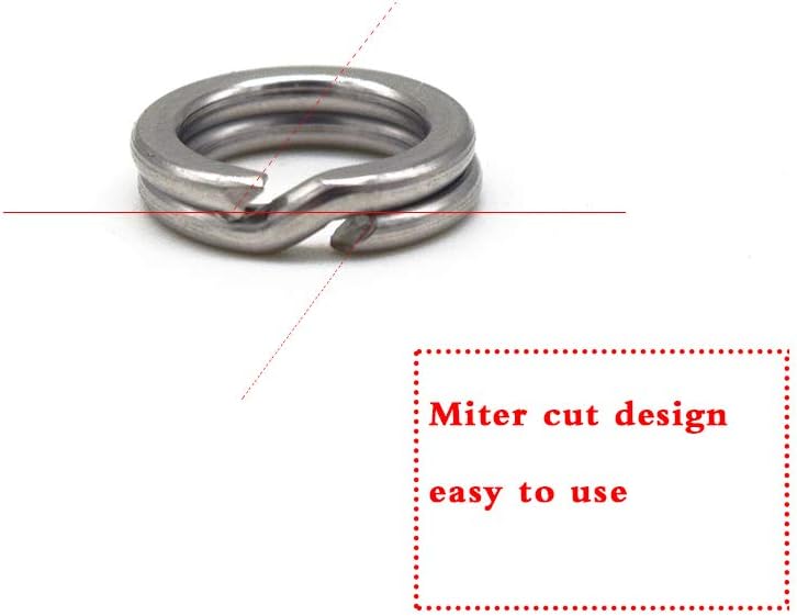 Heavy Duty Stainless Steel Split Rings Double Fishing Lure Rings,6 Sizes 5.2-10.3mm Split Rings,40-200LB