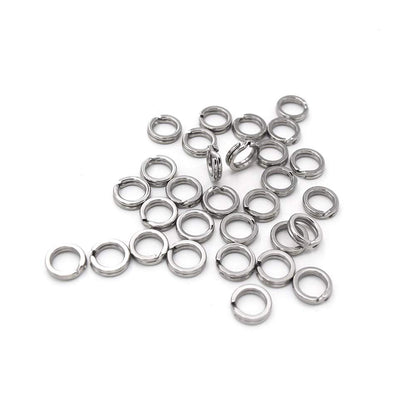 Heavy Duty Stainless Steel Split Rings Double Fishing Lure Rings,6 Sizes 5.2-10.3mm Split Rings,40-200LB