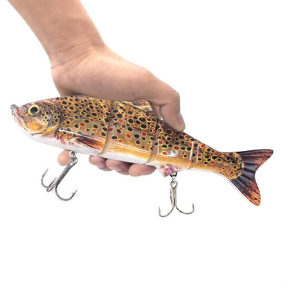 10in Multi Jointed Swimbait Fishing Lures Bait,4 Segment Big Giant Sinking Fishing Bass Lures,Crankbaits Swimbaits with Treble Hook