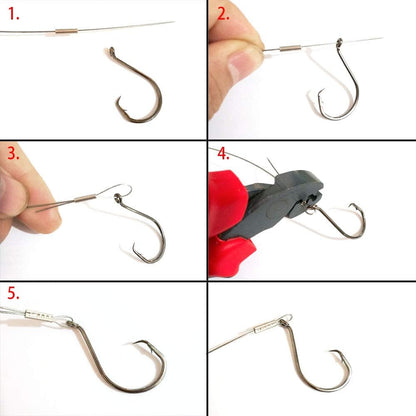 5LB-200LB 7 Strands Fishing Line Wire Leader Nylon Coated Stainless Steel Leader Wire with Crimps Sleeves