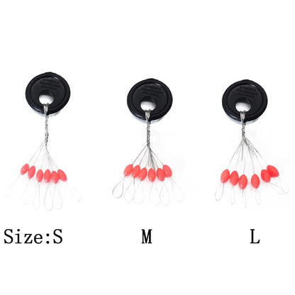 6-in-1 Fishing Bobber Stopper 100pcs Soft Silicone Float Stops