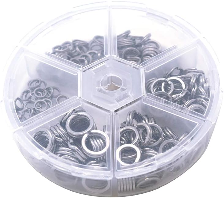 Heavy Duty Stainless Steel Split Rings Double Fishing Lure Rings,6 Sizes 5.2-10.3mm Split Rings,40-200LB