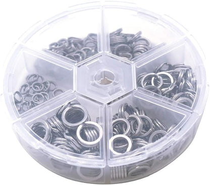 Heavy Duty Stainless Steel Split Rings Double Fishing Lure Rings,6 Sizes 5.2-10.3mm Split Rings,40-200LB