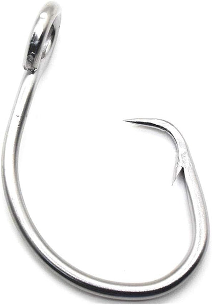 11/0-16/0 Big Game White Forged Offset Circle Hooks Shark & Swordfish (Pack of 10)