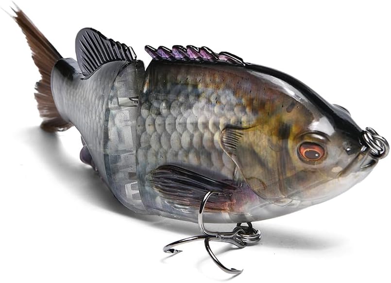 5.9in Multi Jointed Swimbait Fishing Lures Bait,2 Segment Big Giant Sinking Fishing Bass Lures,Crankbaits Swimbaits with Treble Hook