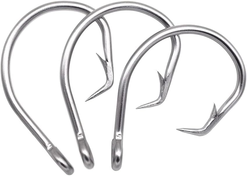 Giant Fishing Hook 6/0-28/0 Forged in-line Circle Hooks Shark & Swordfish &Tuna Hook Stainless Steel Big Game Hook Saltwater…