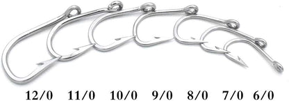 Saltwater Large Giant Shark,Tuna and Catfish Hooks Extra Strong Stainless Steel Fishing Hooks…