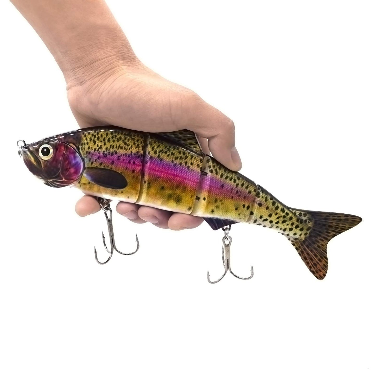 10in Multi Jointed Swimbait Fishing Lures Bait,4 Segment Big Giant Sinking Fishing Bass Lures,Crankbaits Swimbaits with Treble Hook