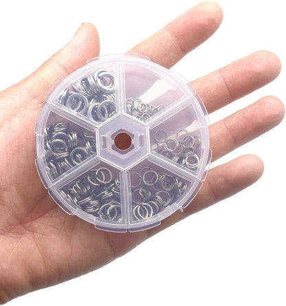 Heavy Duty Stainless Steel Split Rings Double Fishing Lure Rings,6 Sizes 5.2-10.3mm Split Rings,40-200LB