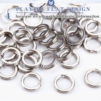 Fishing Swivel Fishing Split Rings High Strength Heavy Duty Fishing Lures Ring Chain Connector Fishing Lure Tackle Set