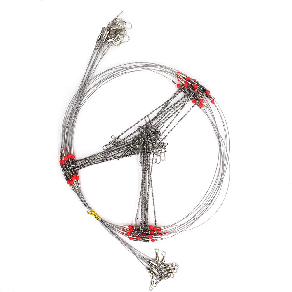 Senyu Wire Trace Leader Rig Stainless Steel 1-5 Arms Fishing Rigs with Snap,High-Strength Fishing Leaders Saltwater-Perch Rigs for Fishing