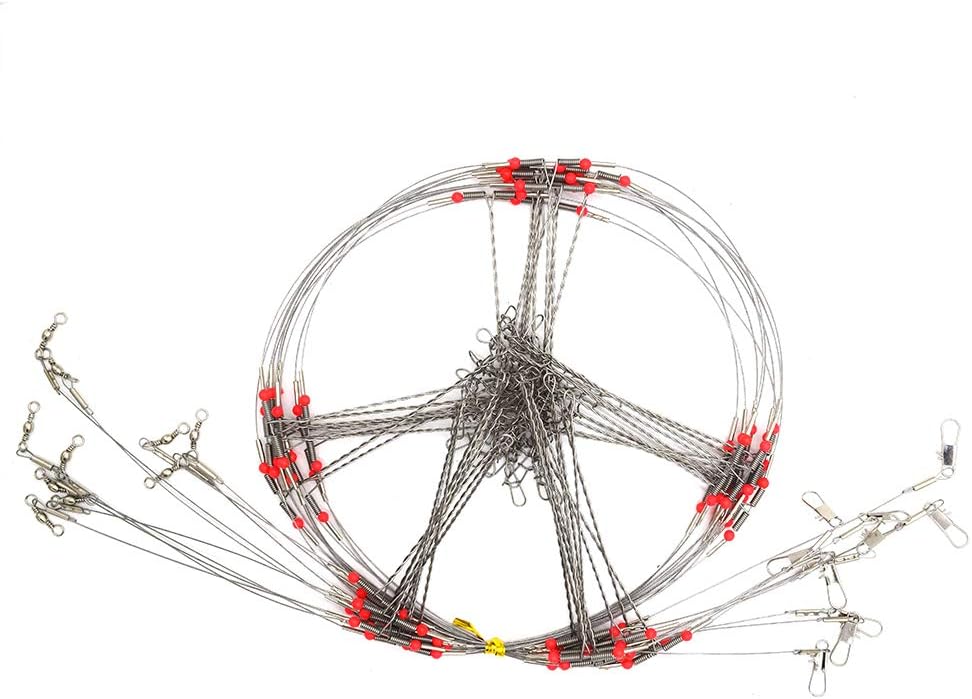 Senyu Wire Trace Leader Rig Stainless Steel 1-5 Arms Fishing Rigs with Snap,High-Strength Fishing Leaders Saltwater-Perch Rigs for Fishing