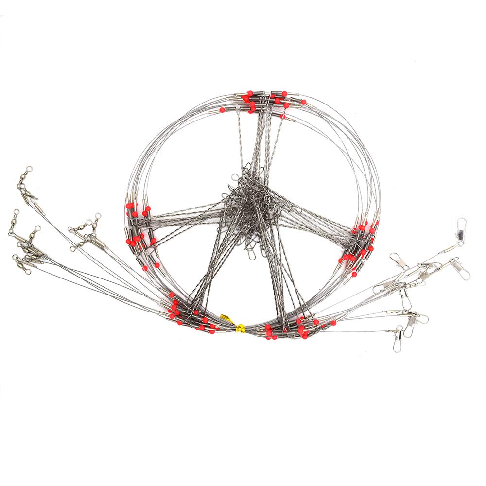 Senyu Wire Trace Leader Rig Stainless Steel 1-5 Arms Fishing Rigs with Snap,High-Strength Fishing Leaders Saltwater-Perch Rigs for Fishing