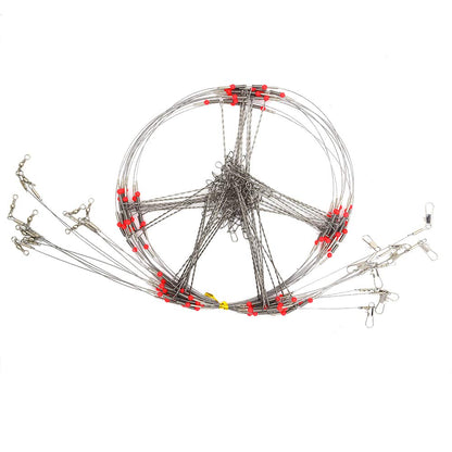 Senyu Wire Trace Leader Rig Stainless Steel 1-5 Arms Fishing Rigs with Snap,High-Strength Fishing Leaders Saltwater-Perch Rigs for Fishing