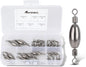 AMYSPORTS Drop Shot Fishing Sinkers Tackle Casting Swivel Fishing Weight Sinker Bullet Fishing Sinker Saltwater Removable Freshwater