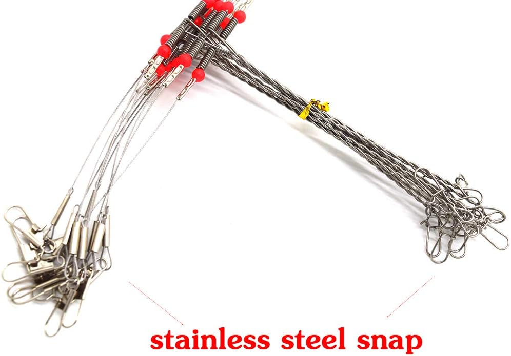Senyu Wire Trace Leader Rig Stainless Steel 1-5 Arms Fishing Rigs with Snap,High-Strength Fishing Leaders Saltwater-Perch Rigs for Fishing