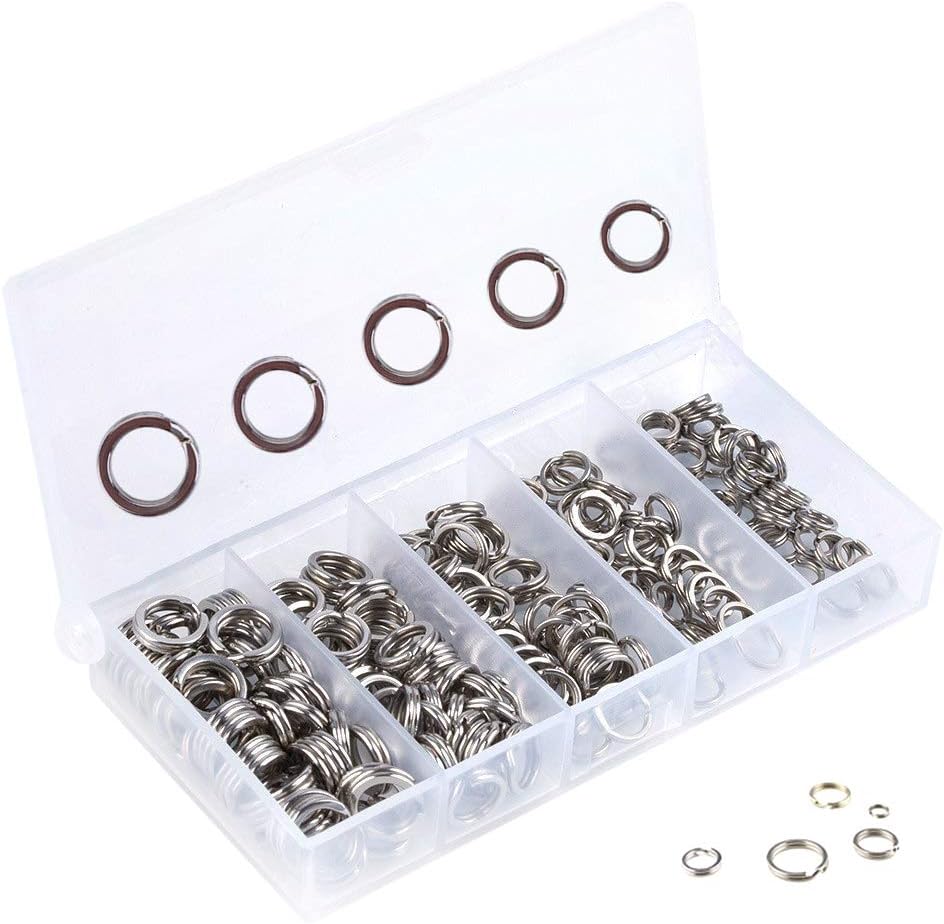 Fishing Swivel Fishing Split Rings High Strength Heavy Duty Fishing Lures Ring Chain Connector Fishing Lure Tackle Set