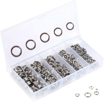 Fishing Swivel Fishing Split Rings High Strength Heavy Duty Fishing Lures Ring Chain Connector Fishing Lure Tackle Set