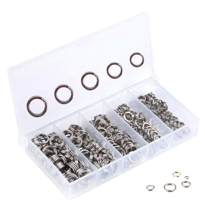 Fishing Swivel Fishing Split Rings High Strength Heavy Duty Fishing Lures Ring Chain Connector Fishing Lure Tackle Set