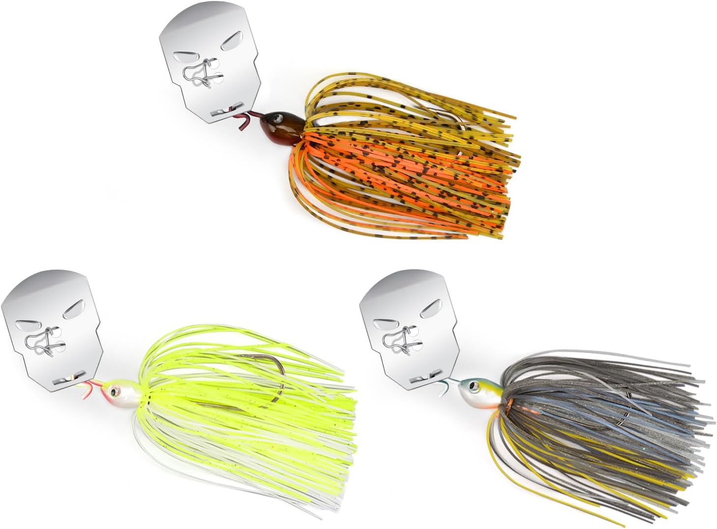 MadBite by KastKing Bladed Jig Fishing Lures, Multi-Color Kits, Irresistible Vibrating Action, Sticky-Sharp Heavy-Wire Needle Point Hooks, Popular 3/8 oz and 1/2 oz Sizes, Includes Storage Box