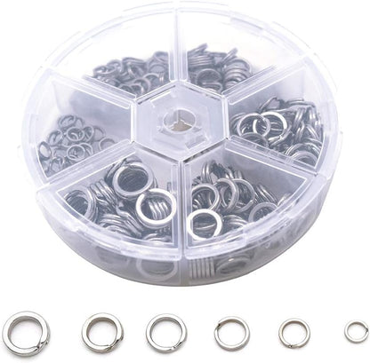 Heavy Duty Stainless Steel Split Rings Double Fishing Lure Rings,6 Sizes 5.2-10.3mm Split Rings,40-200LB