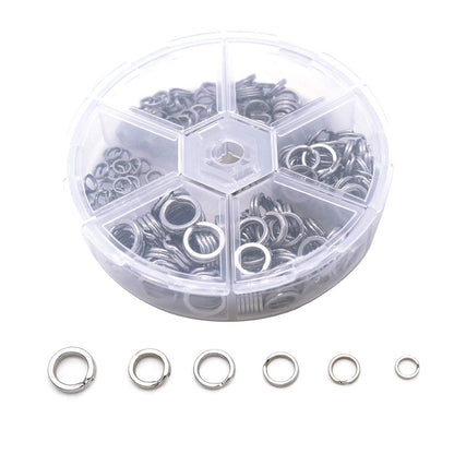 Heavy Duty Stainless Steel Split Rings Double Fishing Lure Rings,6 Sizes 5.2-10.3mm Split Rings,40-200LB