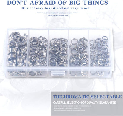 Fishing Swivel Fishing Split Rings High Strength Heavy Duty Fishing Lures Ring Chain Connector Fishing Lure Tackle Set