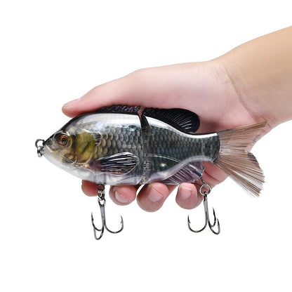 5.9in Multi Jointed Swimbait Fishing Lures Bait,2 Segment Big Giant Sinking Fishing Bass Lures,Crankbaits Swimbaits with Treble Hook