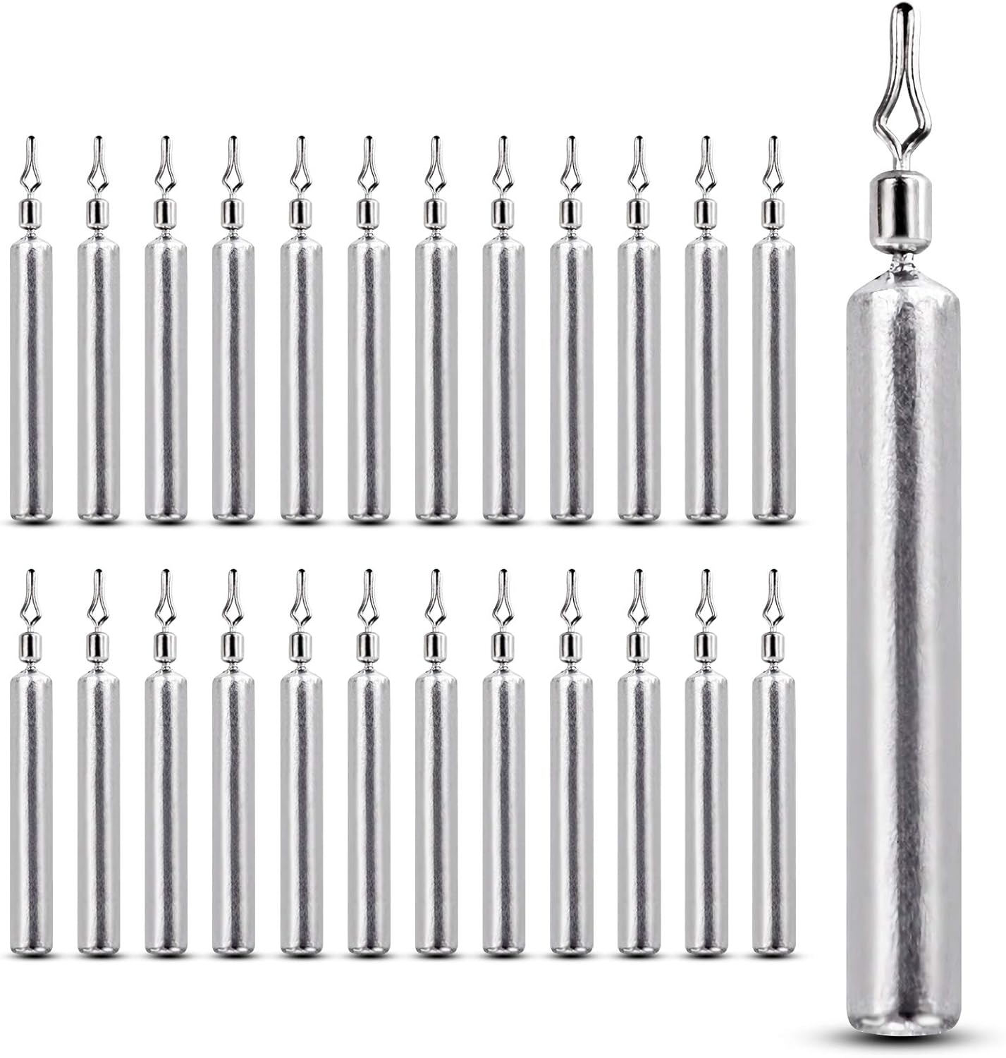 AMYSPORTS Drop Shot Weights Fishing Lead Drop Saltwater Fishing Weight Freshwater Drift Sinker Fishing Weight Bass Rig Cylinder Removable Catfishing