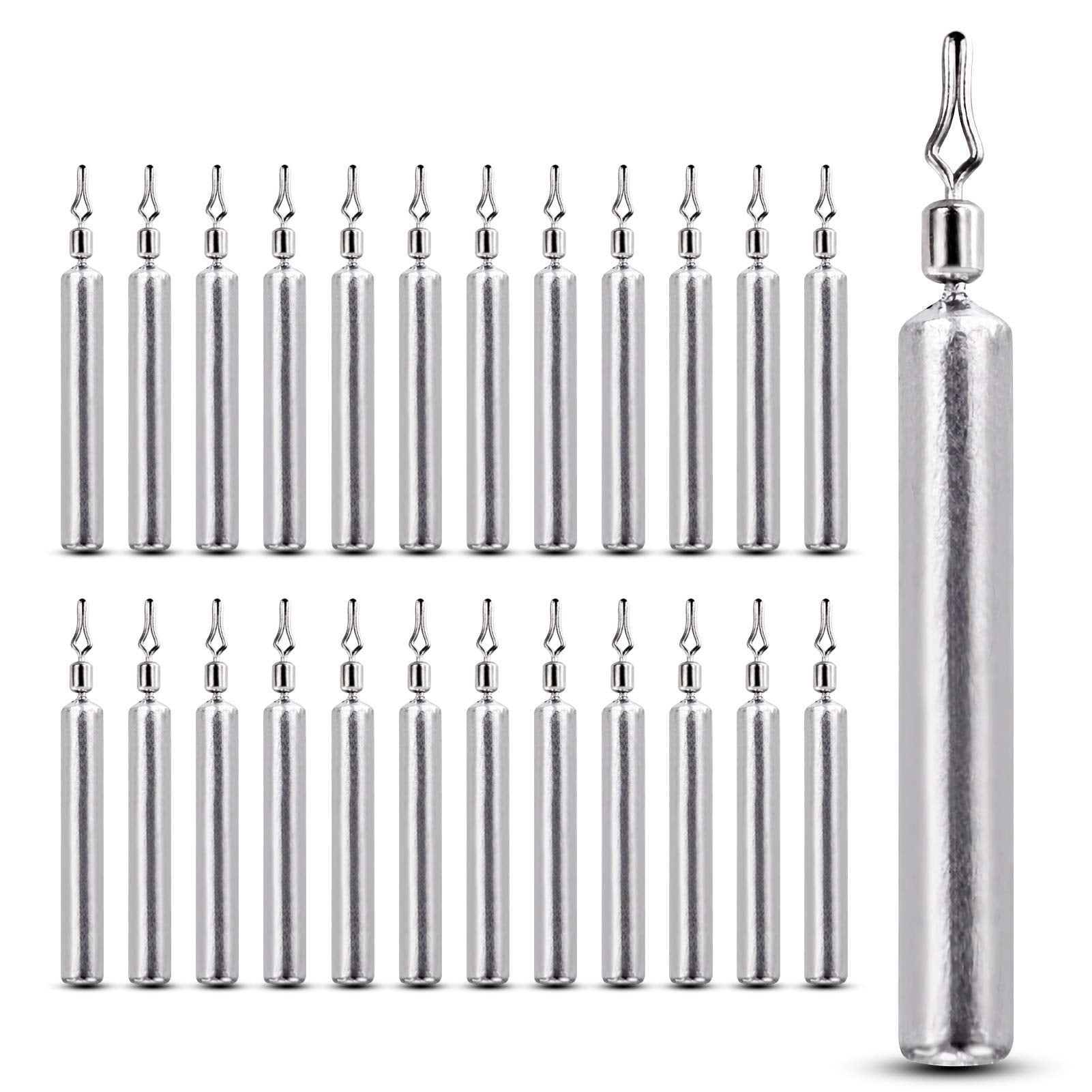 AMYSPORTS Drop Shot Weights Fishing Lead Drop Saltwater Fishing Weight Freshwater Drift Sinker Fishing Weight Bass Rig Cylinder Removable Catfishing