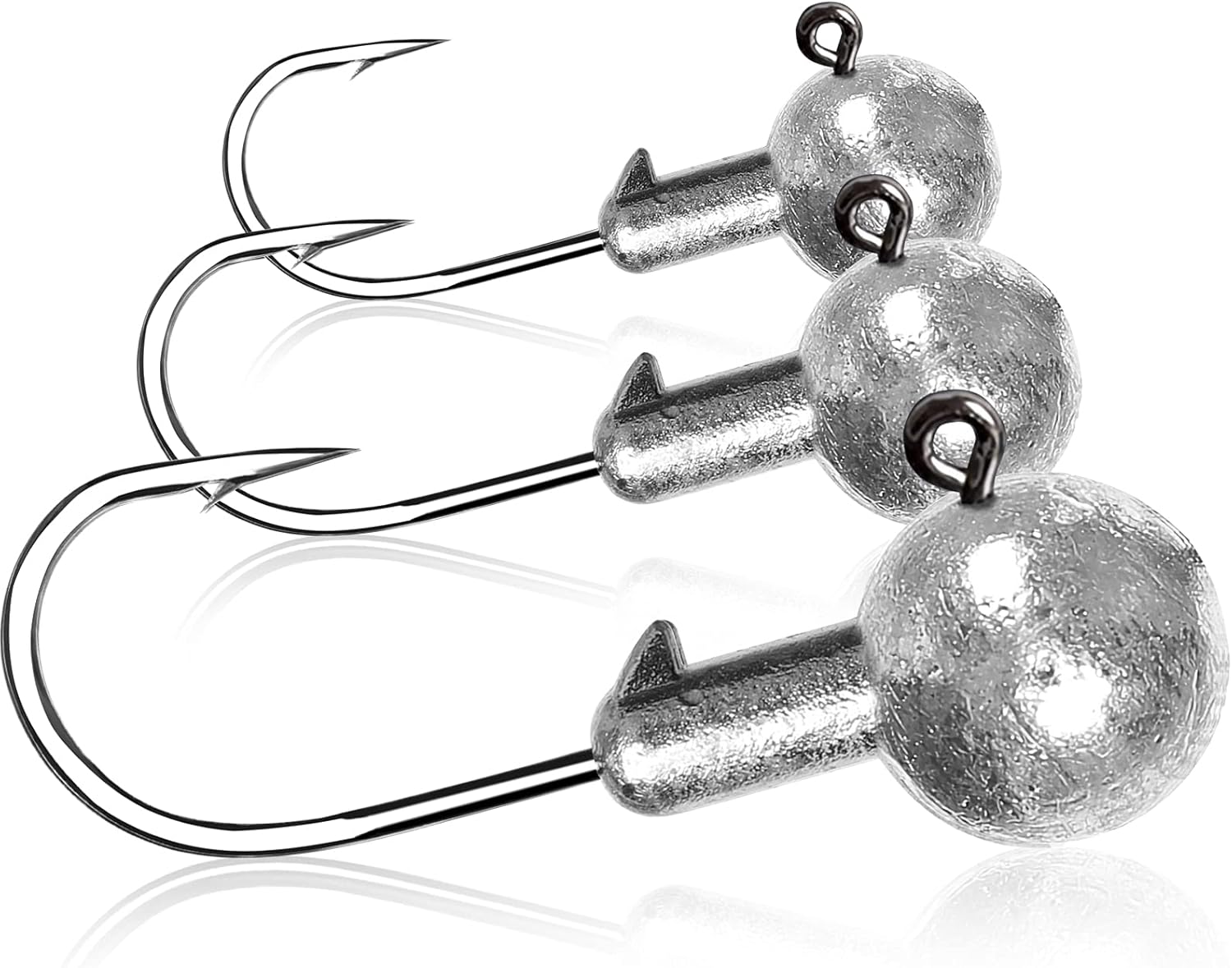 AMYSPORTS Trout Freshwater Jig Head Hook Saltwater Tackle Jig Hook Lead Round Ball Fishing Jigs Lead Sharp