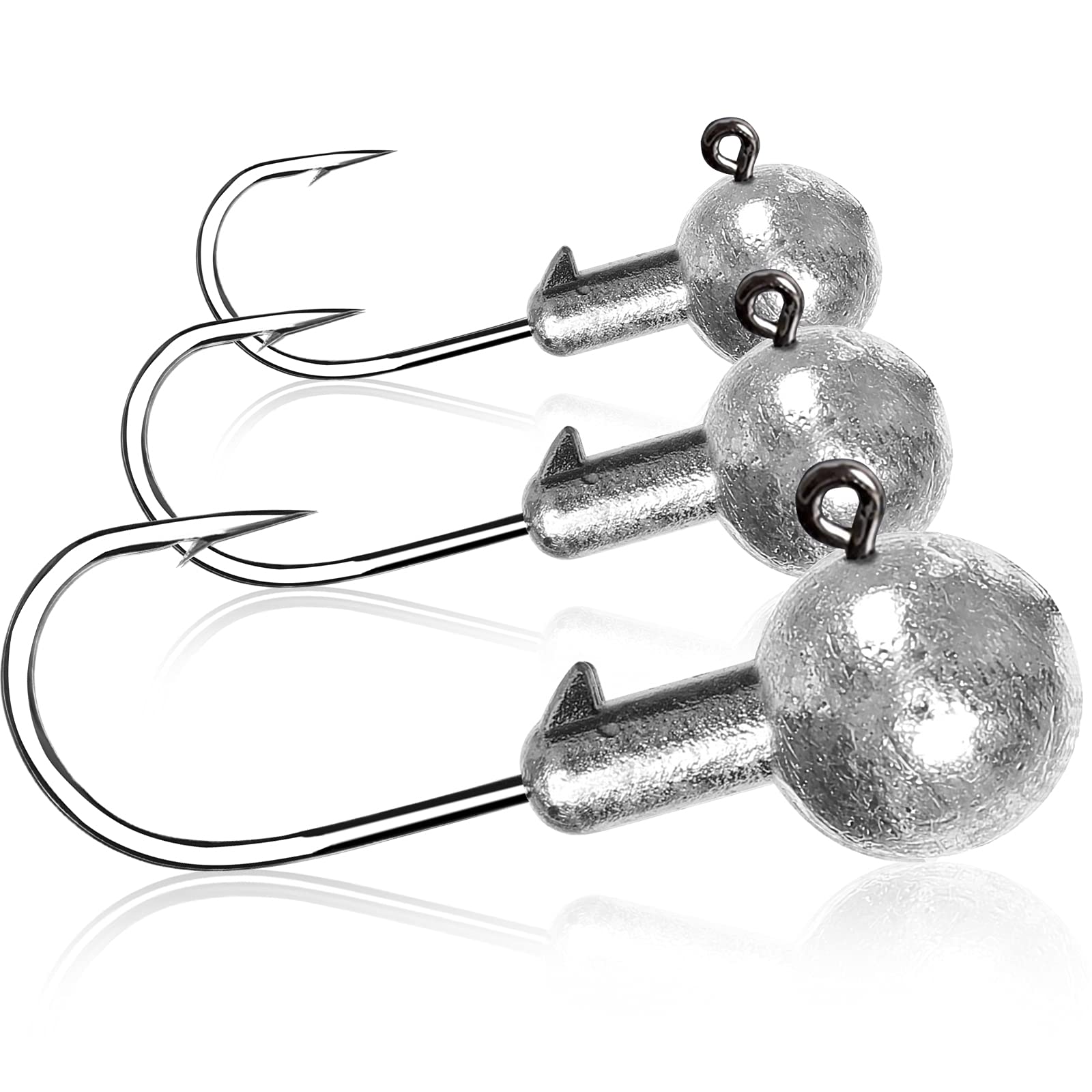 AMYSPORTS Trout Freshwater Jig Head Hook Saltwater Tackle Jig Hook Lead Round Ball Fishing Jigs Lead Sharp