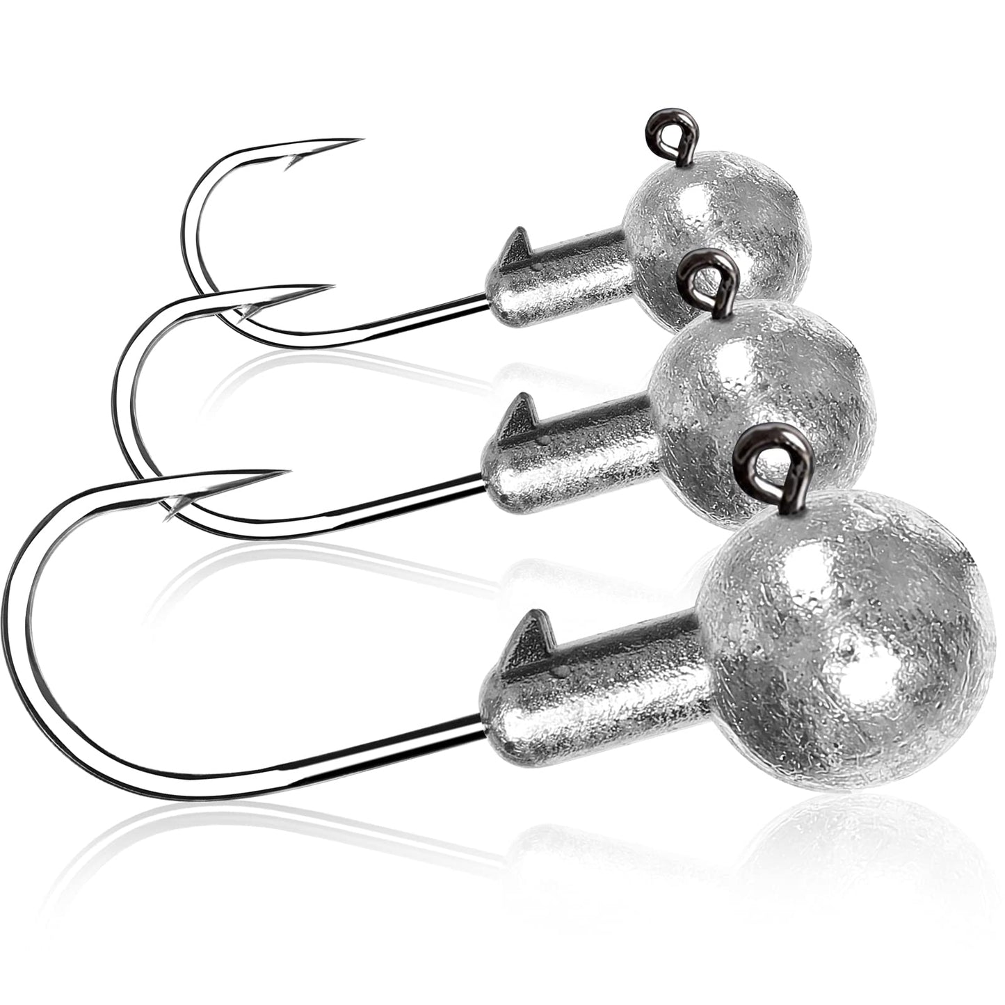 AMYSPORTS Trout Freshwater Jig Head Hook Saltwater Tackle Jig Hook Lead Round Ball Fishing Jigs Lead Sharp