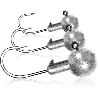 AMYSPORTS Trout Freshwater Jig Head Hook Saltwater Tackle Jig Hook Lead Round Ball Fishing Jigs Lead Sharp